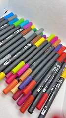 Colouring Pens Stationary felt tips 36 Dual Tip craft brush markers colourful