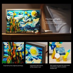 1731pcs 3D Oil Painting Building Blocks, Famous Art DIY Photo Frame for Home