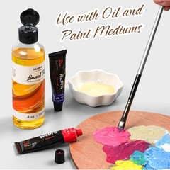 Nicpro Linseed Oil for Painting, 120ml (4oz) Refined Linseed Oil Medium for Thin