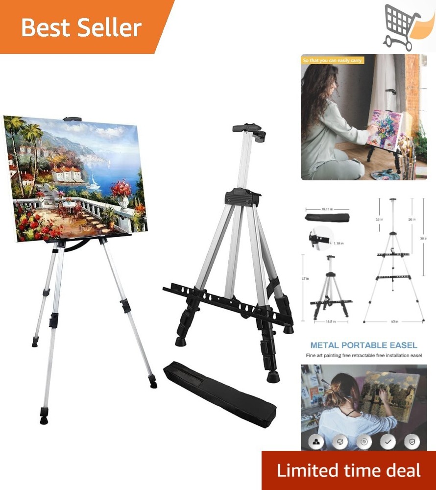 Art Easel Stand Aluminum 66 Inch Adjustable Portable for Painting Display