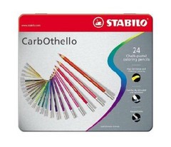 Stabilo CarbOthello Artist Pastel Chalk Colouring Pencils – 24 Colour Metal Tin