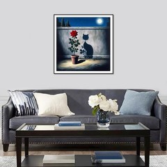 Rose Diamond Painting Kits for Adults, Shadow Cat 5D DIY Diamond Art Kits for Be