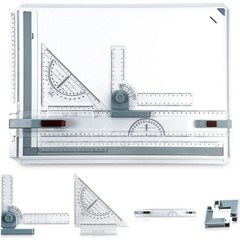 Zonon A3 Portable Drawing Board, Multi-Function Metric Drafting A3, White