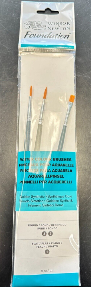 WINSOR & NEWTON FOUNDATION 3PC WATER COLOUR BRUSHES (5295011)