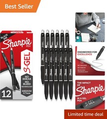 Comfortable Gel Pens – 12 Pack Black Ink Medium Point, Perfect for Writing