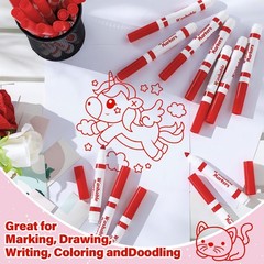 100 Pcs Washable Markers Bulk Broad Line Markers Conical Tip Coloring Drawing…
