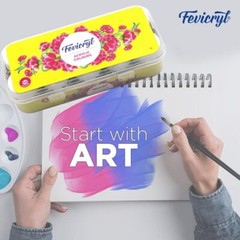 Fevicryl Acrylic Paint Set 10 Colours DIY Sunflower Craft Kit Non-Cracking
