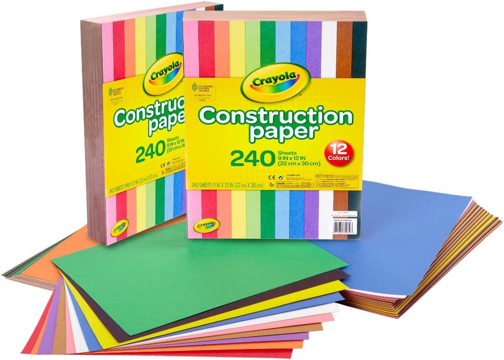 Construction Paper Bulk Art Paper for School Projects 480 Sheets 10 Colors, 9×12