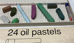 Vintage Art Supplies Mixed Lot Includes: Crayons, Chalk, Paints, and Ink