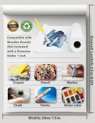 White Easel Paper Roll Drawing Art Painting Kids 15×984 Inch 2 Pack Craft