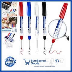 Waterproof Deep Hole Marker Pens 4 Pcs Long Nib for Construction and Builders