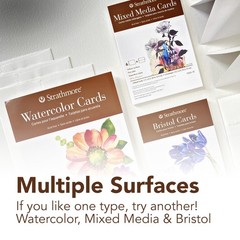 Strathmore 400 Series Mixed Media Cards, 5×6.875 inches, 6 5×6.875, White