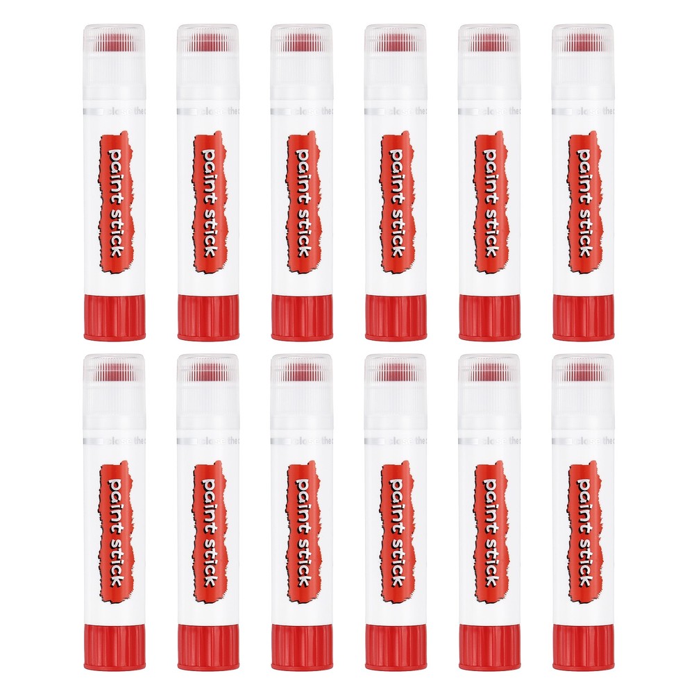 Solid Tempera Paints 12Pcs, Washable Paint Sticks Paint Pens Red
