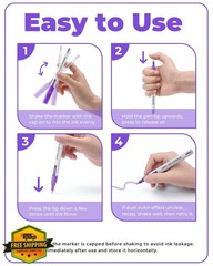 JusArt 18 Colors Double Line Outline Markers
