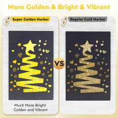 5 Pack Super Gold Paint Markers – Metallic Gold Acrylic Paint Pens Glitter Extra