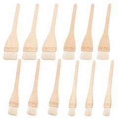 Hake Brush Set 12 Pack 1-2.5 Inch Flat Goat Hair Bristles Watercolor Wash Art