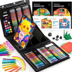 335 Piece Kids Art Set, Multi-Media Art Supplies, Gift Art Kit with Trifold Ease