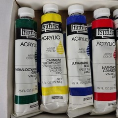 Vintage Liquitex Acrylic Paint Set 1070 Binney & Smith 1984 6 Tubes Artist Color