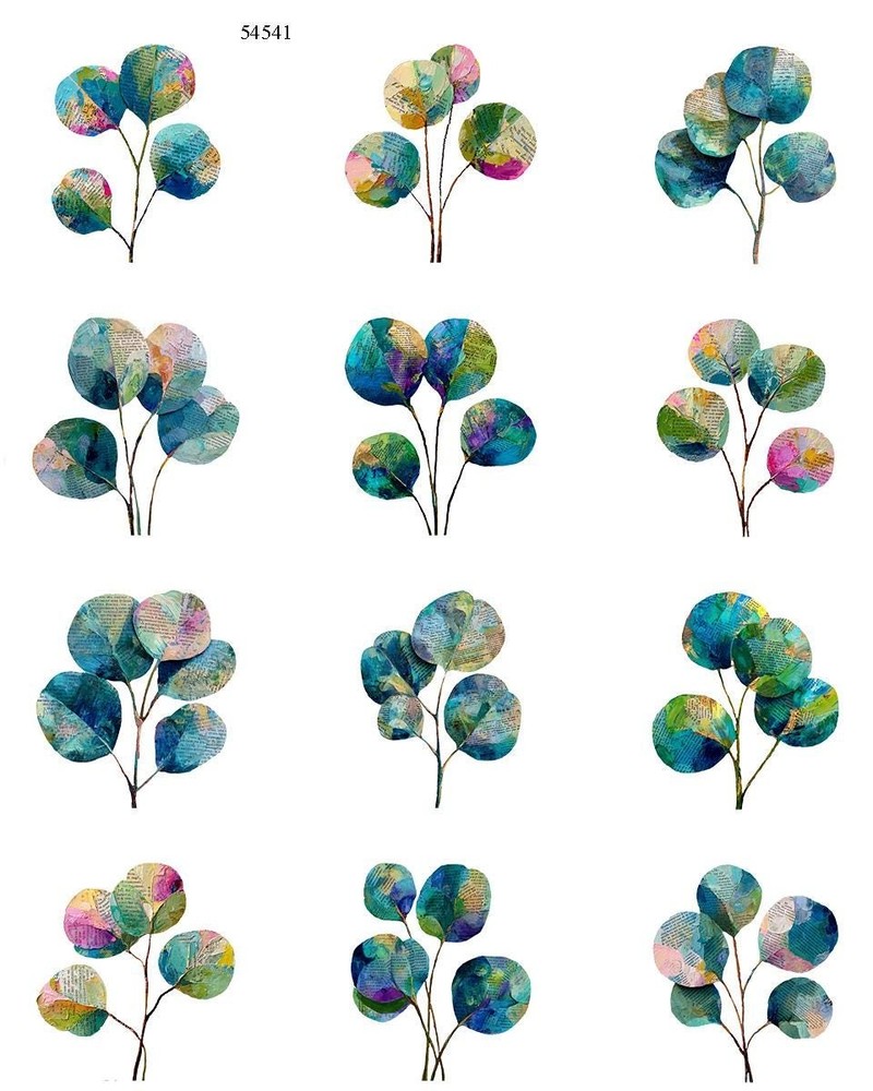 Round Leaves – Ceramic Decals- Enamel Decal – Glass Decal- 54541