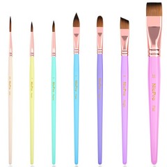 Nicpro 7pcs Face Paint Brush Set, Aesthetic Pastel Artist Paintbrushes for B…