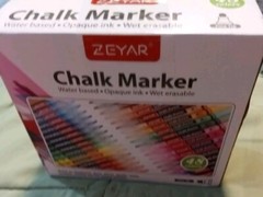 – 48 Pack of Chalk Markers –Water Based, Opaque Ink,Wet Erasable, Fine Tip. New