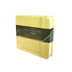 Watercolour Pad Hot Pressed 300gsm 100% Cotton 24 Sheets Fabric Cover-12 X 12 CM