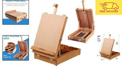 Sturdy Natural Beech Tabletop Easel: Non-Slip, Easy Transport, Ideal for Art