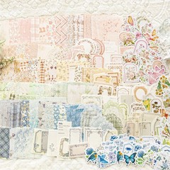 Wmhanler 400 Sheets Scrapbook Papers Journaling Stickers Pastel/Muted Shades