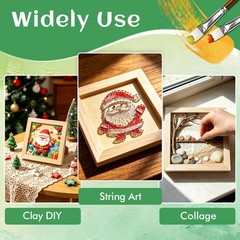 6×6 Inch Wood Panels 4 Pack Unfinished Square Wooden Art Canvas Boards for DIY