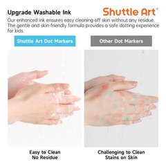 Shuttle Art Shimmer Dot Markers, 15 Glitter Colors Washable Markers for Toddl…