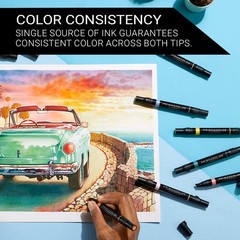 Premier Dual-Ended Art Markers, Chisel and Fine Tips, Mid-Tone Colors, 12 Cou…