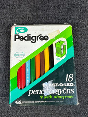 1974 Vintage 18 Pedigree Plast-o-Led Colored Pencil Crayons Empire w/Sharpener