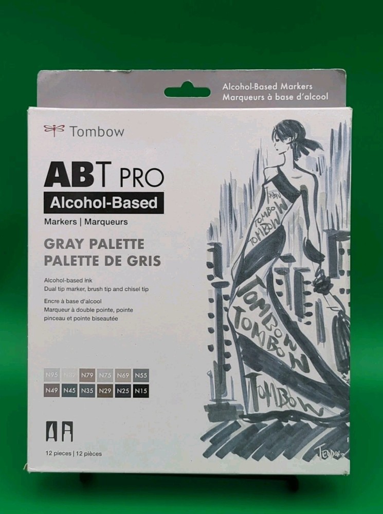 Tombow ABT Pro Alcohol Based Markers Set of 12 Gray Palette