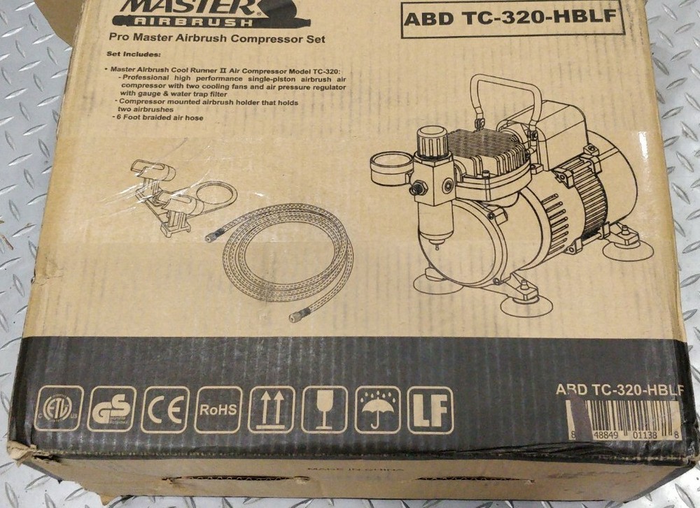 Pro Master Airbrush Compressor Set ABD TC-320-HBLF