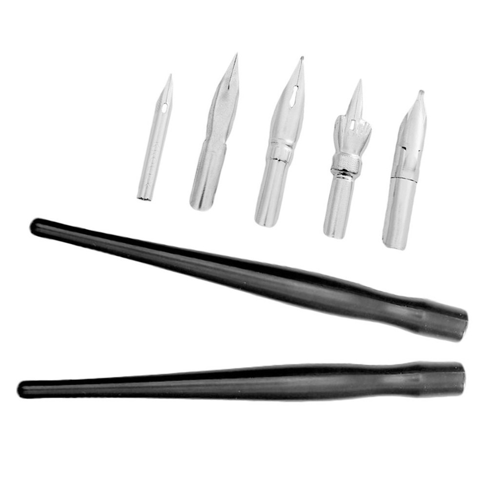 2 Sets 12 Pcs Cartoon Pen Holders And Dips For Art And Writing