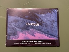 Prestigify Sketch Book Black 20 Sheets 149x210mm 5.9×8.3in Premium Art Paper