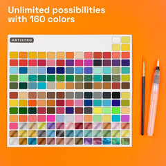 50 Metallic Colors Watercolor Paint Set – Portable Paint Set with Palet