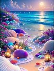Paint by Numbers Kit for Adults Beginner, Beach Adult Paint by Number Kits on Ca