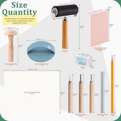 Keadic 41 Pieces Rubber Stamp Making Kit, Includes 2 Stamps Carving…