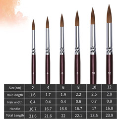 Kolinsky Watercolor Brush Set Pure Kolinsky Sable Hair Pointed Round Art Paintbr