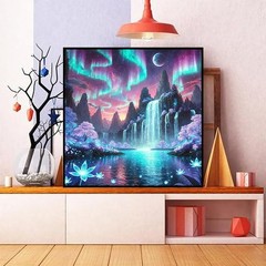 Ekuxom Diamond Art Kits for Adults- Aurora 14x14in (35X35cm), Borealis