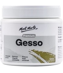 Mont Marte Premium Gesso Universal Primer 16.9oz (500ml), Suitable for Acrylic