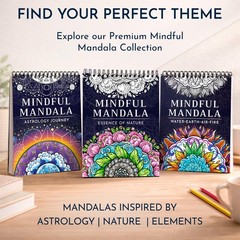 Premium Artistic Mandala Coloring 8.5 x 11 inches, Mindful –