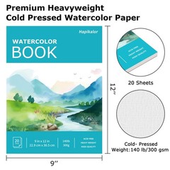 2 Pack 9×12 Inch Watercolor Paper Pad Bulk School Supplies Art Craft Teal Cover