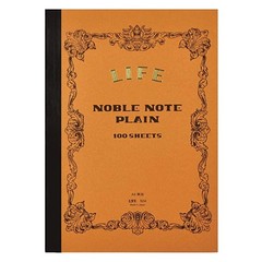 Life Noble Note Plain Stitched Notebook [Bound On Side]: 8 in. x 12 in. Brown Co