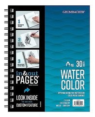 Grumbacher 7″ x 10″ Watercolor Paper Pad with in & Out Pages, 140 lb./300 GSM