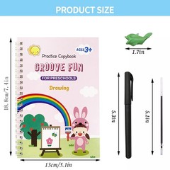 4 Pack Magic Grooved Writing Practice BooksReusable Grooved Handwriting Workb…