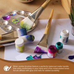 Size 40 Silver Brush Jumbo White Taklon Filbert Series 8503 Painting Art