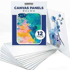 Horizon Group USA 8×10 Canvas Panel Boards Value Pack of 12 Primed Perfect fo…