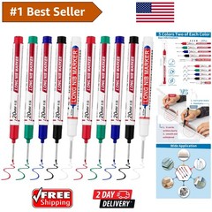 Deep Hole Marker Pens – 10 PCS Set with 5 Colors & Waterproof Precision Nib